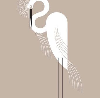 Contemporary Egret Canvas on Sale