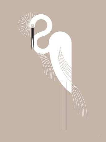 Contemporary Egret Canvas on Sale