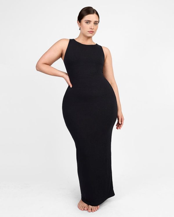 Cozy Ribbed Sleeveless Long Shaping Dress Online