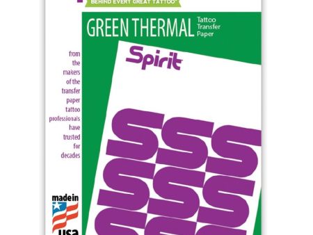 Spirit GREEN Thermal Transfer Paper. CHOOSE SIZE: 8 1 2 x 11 or 8 1 2 x 14. Made in the USA Cheap