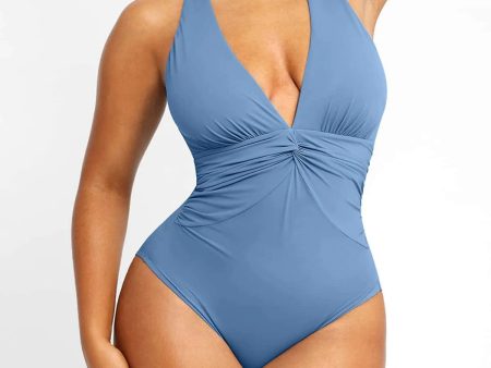 Smart Sculpt Ruched Twist-Front Shaping Swimsuit on Sale