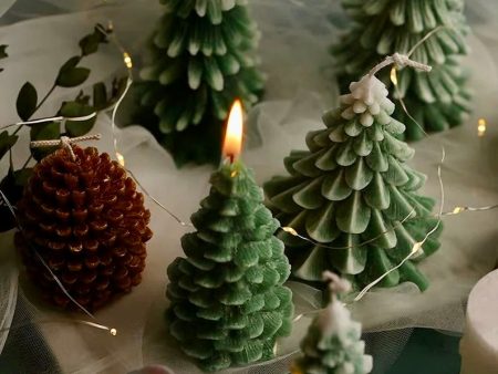 Christmas Tree Candle (Medium Size), Winter Celebration Centerpiece, Cozy Christmas Atmosphere, Unique Tree-shaped Candle, Seasonal Illumination, Christmas Eve Candlelight, Ornamental Holiday Lighting, Christmas Tabletop Decor, Holidays Candle Online now