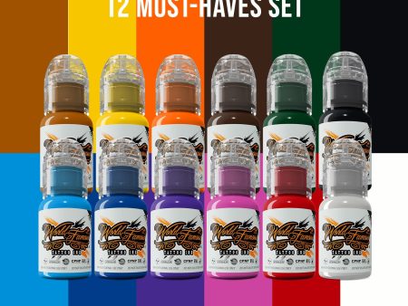 World Famous Tattoo Ink - World Famous Ink 12 MUST HAVES 12-Bottle Ink Set | Available in 1 2oz Cheap