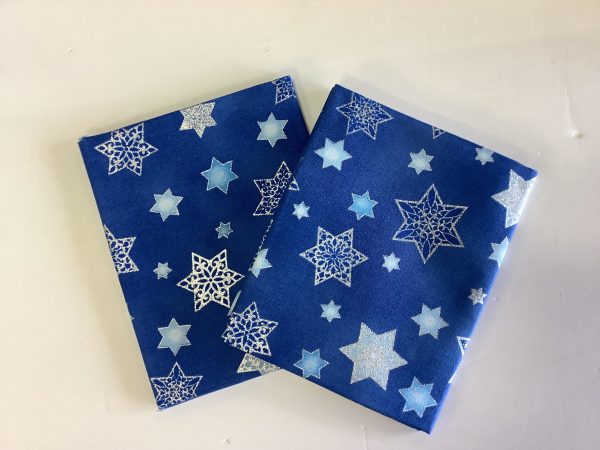 American Christmas Fat Quarters Large Mid Blue Stars Discount