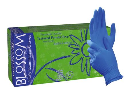 ***BEST DEAL*** Blossom DARK BLUE NITRILE Gloves - 4.5mil, 200 gloves box. SIZE M & L only Hot on Sale