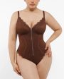 Lace Glamour Flawless Zip Front Thong Bodysuit For Sale