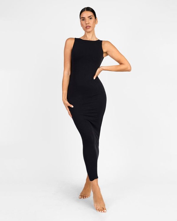 Cozy Ribbed Sleeveless Long Shaping Dress Online