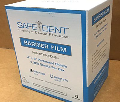 Barrier Film by Safe-Dent, comes in a Self Dispensing Box. CHOOSE Blue or Clear. Online Sale