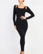 Cozy Ribbed Shoulder Cut-Out Shaping Dress on Sale