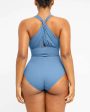 Smart Sculpt Ruched Twist-Front Shaping Swimsuit on Sale