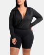 Built-In Shapewear 2-in-1 Overlapping V-Neck Top Discount