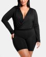 Built-In Shapewear 2-in-1 Overlapping V-Neck Top Discount