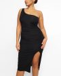 Thigh Split Shaping Dress Discount