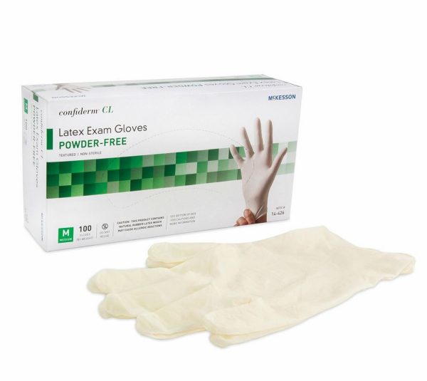 **100 Gloves per Box** LATEX GLOVES Beige Color (Natural) By McKesson For Sale