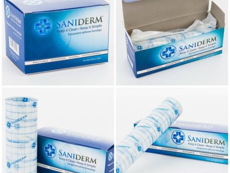 SaniDerm Tattoo Healing Bandage, CHOOSE Roll Size 4 , 6  8  or 10.2  Width x 8 yds. Long For Discount