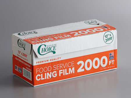 CHOICE Food Film (Saran Wrap) 12 in wide x 2,000 ft. Comes with a Serrated Cutter. MADE IN THE USA. Cheap