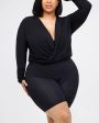 Built-In Shapewear 2-in-1 Overlapping V-Neck Top Discount