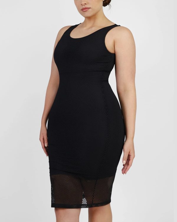 Circle Mesh Bodycon Shaping Dress Cheap