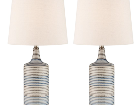 Pair of Striped Table Lamps Sale