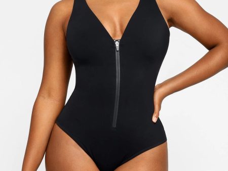 Smart Sculpt Plunge Zip Front Shaping Swimsuit Discount