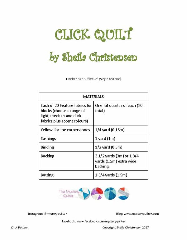 Click Quilt Pattern pdf For Cheap